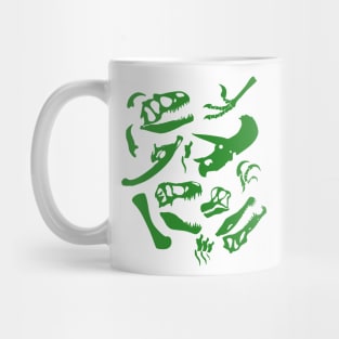 Dinosaur Bones (Green) Mug